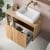 Orbit Alfie Wall Hung 1-Drawer Vanity Unit with Side Cabinet and Worktop 800mm Wide - Sonoma Oak