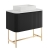 Orbit Linea Curve 1-Drawer Wall Hung Vanity Unit and Worktop with Basin 900mm Wide - Matte Black