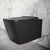 Orbit Riviera Square Rimless Wall Hung Toilet Pan with Soft Close Seat - Matte Black