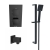 Prestige Nero Sqaure Option 3 Thermostatic Concealed Shower Valve with Adjustable Slide Rail Kit - Matt Black