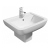 Prestige Options 600 Basin with Square Semi Pedestal 550mm Wide 1 Tap Hole