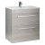 Prestige Purity 2-Drawer Floor Standing Vanity Unit with Ceramic Basin 800mm Wide - Silver Oak