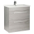 Prestige Purity 2-Drawer Floor Standing Vanity Unit with Mid Depth Ceramic Basin 800mm Wide - Silver Oak