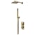 Purity Edge Brushed Brass Dual Concealed Shower Set with Fixed Head and Handset