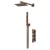 Purity Edge Brushed Bronze Triple Concealed Shower Set with Fixed Head and Handset