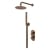 Purity Loop Brushed Bronze Dual Concealed Shower Set with Fixed Head and Handset