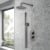 Purity Loop Brushed Pewter Dual Concealed Shower Set with Fixed Head and Handset