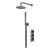 Purity Loop Brushed Pewter Triple Concealed Shower Set with Fixed Head and Handset