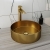 RAK Ingot Round Countertop Wash Basin 360mm Wide - Brushed Gold