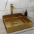 RAK Ingot Square Countertop Wash Basin 400mm Wide - Brushed Gold