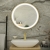 RAK Picture Round LED Illuminated Bathroom Mirror with Demister Pad 600mm Diameter - Brushed Gold