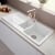 Rangemaster Austell 1.5 Bowl Ceramic Kitchen Sink with Waste Kit 1000mm L x 500mm W - White