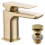 Sagittarius Ravenna Mini Mono Basin Mixer Tap with with Sprung Waste - Brushed Brass