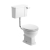 Signature Aphrodite Low Level Toilet with Lever Cistern - Satin White Soft Close Seat with Brass Hinges