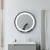 Signature Ava Round Front-Lit LED Bathroom Mirror with Demister Pad 600mm Diameter - Matt Black