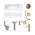 Signature Babylon Complete Bathroom Suite with Single Ended Bath 1700mm X 700mm Bath - White/Brushed Brass