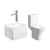 Signature Celeste Bathroom Suite with Wall Hung Vanity Unit 600mm Wide - Matt White/Chrome