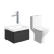 Signature Celeste Bathroom Suite with Wall Hung Vanity Unit 600mm Wide - Matt Black/Chrome