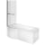 Signature Coast Supercast P-Shaped Shower Bath with Front Panel and Screen 1700mm x 700mm/850mm - Left Handed (inc Leg Set)