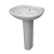 Signature QuikPak Basin and Full Pedestal 573mm Wide - 2 Tap Hole