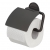 Tiger Tune Toilet Roll Holder with Cover - Brushed Metal Black/Black