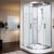 Vidalux Pure E Offset Quadrant Shower Cabin 1200mm LH with Brushed Steel Electric Shower 9.5 KW - White