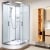 Vidalux Pure E Offset Quadrant Shower Cabin 1200mm RH with Brushed Steel Electric Shower 9.5 KW - White