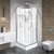 Vidalux Pure E Square Shower Cabin 800mm with Brushed Steel Electric Shower 9.5 KW - White