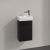 Villeroy & Boch Avento Wall Hung Vanity Unit LH with Basin 360mm Wide - Volcano Black with Black Handle