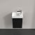 Villeroy & Boch Avento Wall Hung Vanity Unit LH with Basin 360mm Wide - Volcano Black with Black Handle