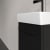 Villeroy & Boch Avento Wall Hung Vanity Unit LH with Basin 360mm Wide - Volcano Black with Black Handle