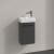 Villeroy & Boch Avento Wall Hung Vanity Unit LH with Basin 360mm Wide - Graphite with Black Handle