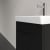 Villeroy & Boch Avento Wall Hung Vanity Unit RH with Basin 450mm Wide - Volcano Black with Black Handle