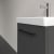 Villeroy & Boch Avento Wall Hung Vanity Unit RH with Basin 450mm Wide - Graphite with Black Handle