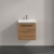 Villeroy & Boch Avento Wall Hung Vanity Unit LH with Basin 550mm Wide - Oak Kansas with Black Handle