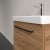 Villeroy & Boch Avento Wall Hung Vanity Unit LH with Basin 550mm Wide - Oak Kansas with Black Handle