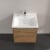 Villeroy & Boch Subway 3.0 Wall Hung 2-Drawer Vanity Unit with Basin 600mm Wide - Oak Kansas with Glossy Aluminium Handle