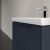 Villeroy & Boch Subway 3.0 Wall Hung 2-Drawer Vanity Unit with Basin 600mm Wide - Marine Blue with Monochrome Handle