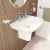 Vitra S20 Wash Basin and Large Semi Pedestal 600mm Wide 2 Tap Hole