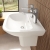 Vitra S20 Wash Basin and Large Semi Pedestal 600mm Wide 2 Tap Hole