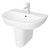 Vitra Zentrum Basin with Semi Pedestal 645mm Wide - 1 Tap Hole