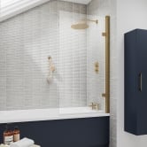 Brushed Brass Bath Shower Screens